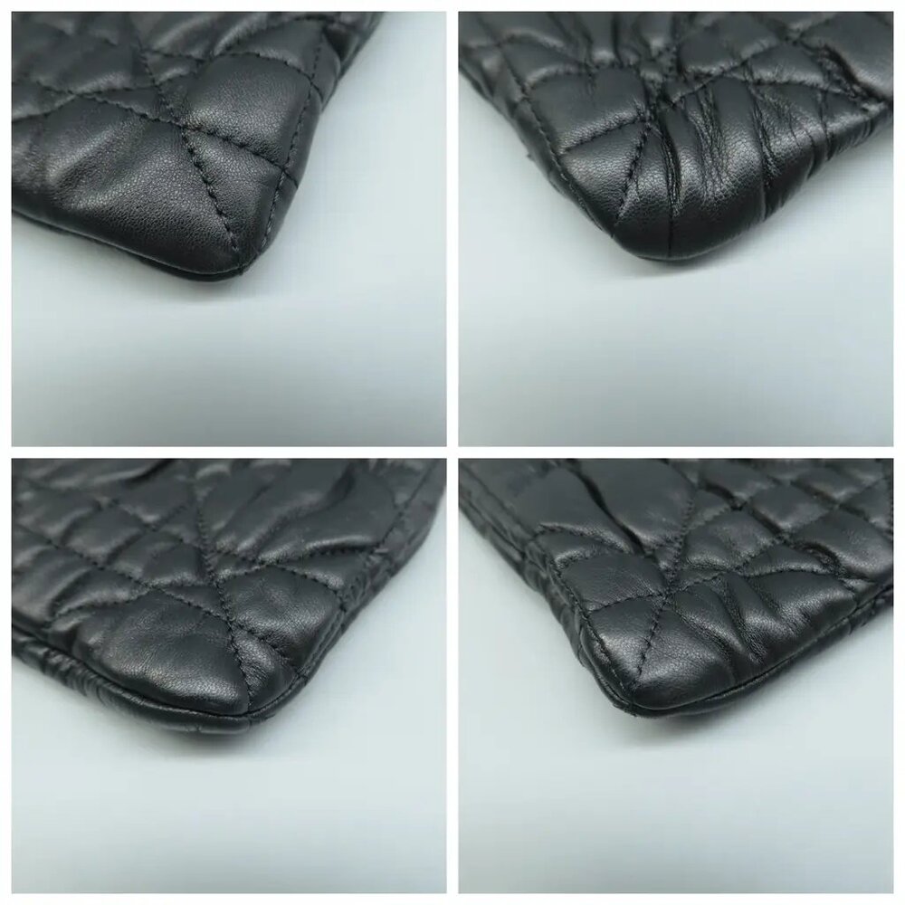100% Authentic Dior Black Gaufre Cannage Leather Clutch Bag - Picture 7 of 12